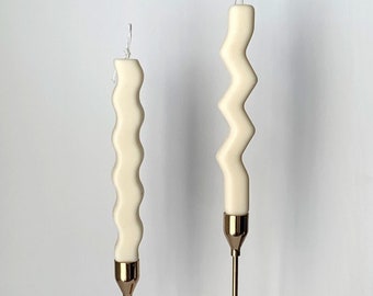 Twisted Tapered Candle| Aesthetic Spiral Candle for Home Decor & Wedding | Soy Swirl Beeswax Candle | Modern Table Candle, Unique Gift Idea