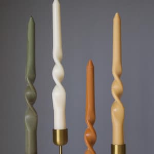 Taper Candle Set, Spiral Twisted Candle, Soy Wax Taper Candle , Modern Home Decor, Minimalist Decorative Candle, Aesthetic Candlestick, Gift