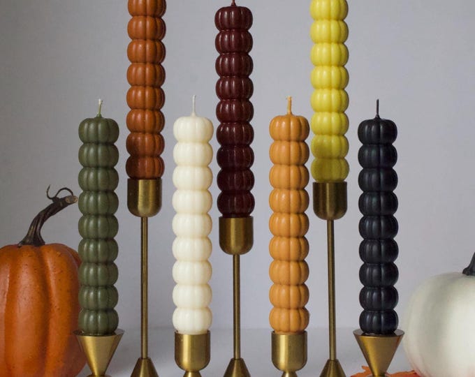 Pumpkin Candle Taper Pumpkin Shaped Candle Autumn Decor Fall Decoration Halloween Table Decor Modern Home Decor Thanksgiving Candlestick 1pc