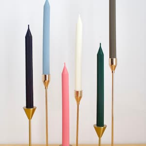 Taper Candles, Ribbed Candle, Wedding Candle, Soy Beeswax Candle, Candlesticks, Table Decor Candle, Housewarming Gift, Modern Home Decor 2pc