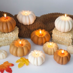 Pumpkin Candle, Pumpkin Shaped Candle, Halloween Decor, Fall Decor, Pumpkin Scented Candle, Halloween Candles, Table Decor, Autumn Decor