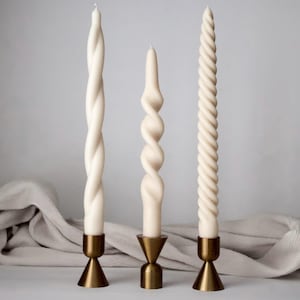 Skręcone świece stożkowe, wysokie spiralne świeczniki, nowoczesna świeca, świeca z wosku sojowego i pszczelego, dekoracja stołu, prezent w postaci świecy, świeca dekoracyjna (1 szt.)