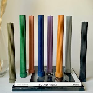 2pc Taper Candle Set, Soy Beeswax Wax Pillar Candle, Striped Candle, Aesthetic Decor, Fluted Candle, Wedding Candle, Minimalist Candle, Gift