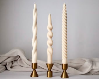 Spiral Taper Candle, Candlesticks, Twisted Candle, Soy Beeswax Candle, Table Candle, Home Decor Candles, Candle Set, Aesthetic Candle, Gift