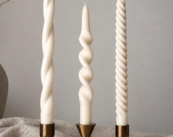Twisted Taper Candles, Tall Spiral Candlesticks, Modern Candle, Soy Wax Beeswax Candle, Table Home Decor, Candle Gift, Decorative Candle 1pc