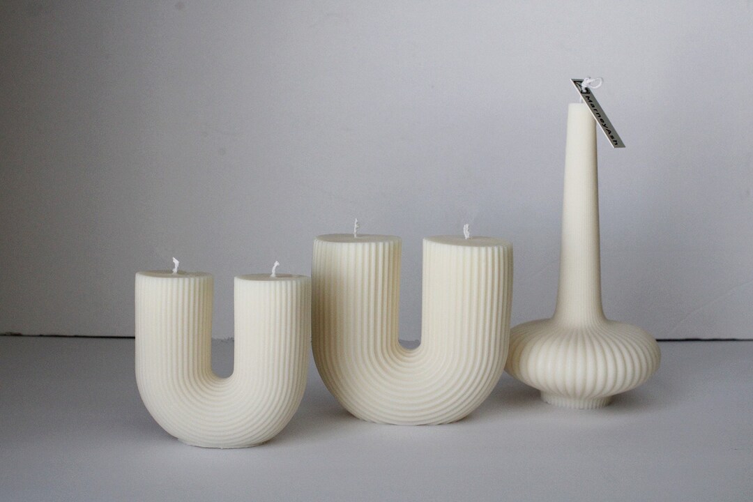 U Shaped Candle, Ribbed Candle, Arch Candle, U Candle, Home Decor