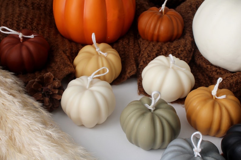 Pumpkin Candle, Pumpkin Shaped Candle, Halloween Decor, Fall Decor, Pumpkin Scented Candle, Halloween Candles, Table Decor, Autumn Decor image 8