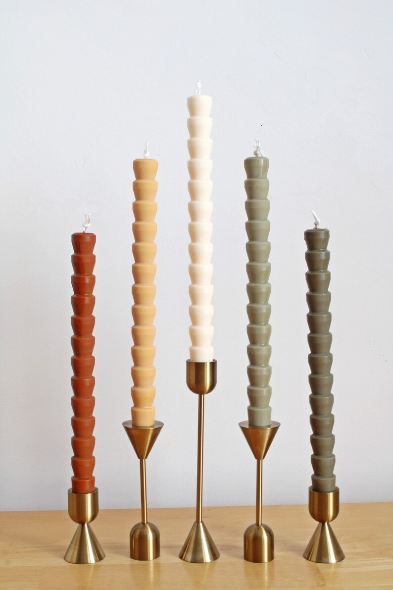 Brass Candlesticks Set of 3 Candle Holders Gold Taper Candle Etsy