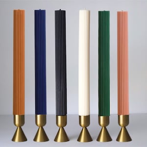 Taper Candle, Ribbed Candle, Striped Candle, Candlesticks, Shaped Candle, Beeswax Soy, Wedding Candle, Home Decor Table Candle, Housewarming