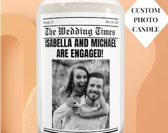 Engagement Candle, Personalized Candle, Funny Gifts, Wedding Candle, Bridal Shower, Bachelorette Party, Funny Candle, Custom Engagement Gift