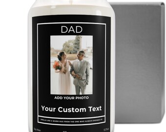 Personalized Father's Day Gift, Custom Photo Scented Candle Jar, Custom Candle Gift for Dad, Soy Candle, Funny Smell Like Candle, Customize
