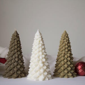 Christmas Tree Candle, Christmas Candles, Pine Tree Candle, Rustic Candle, Shaped Candle, Christmas Decor, Christmas Gift, Xmas Decorations
