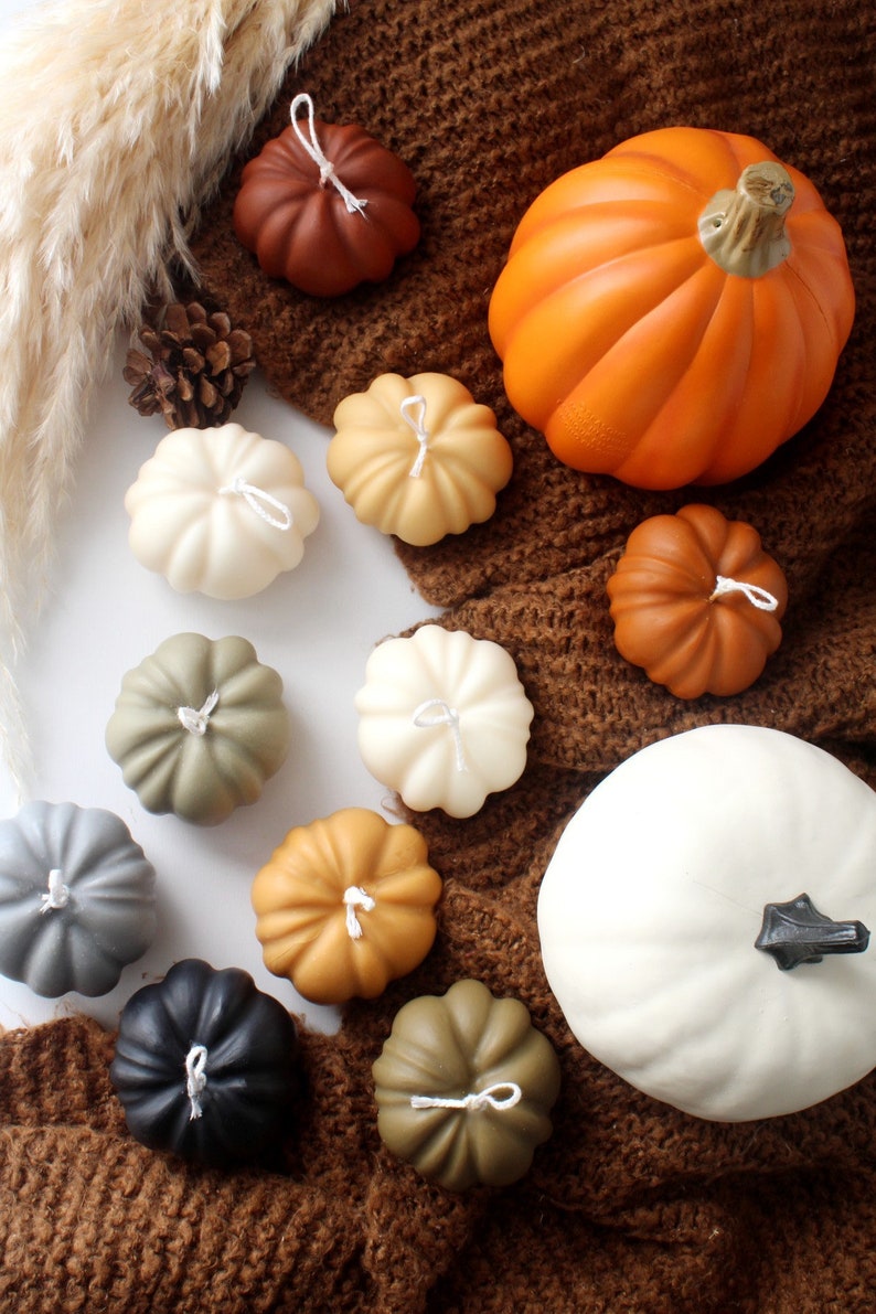 Pumpkin Candle, Pumpkin Shaped Candle, Halloween Decor, Fall Decor, Pumpkin Scented Candle, Halloween Candles, Table Decor, Autumn Decor image 7