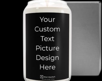 Best Friend Gift, Personalized Candle, Custom Scented Soy Candle, Memorial Gift, Birthday Gift for Her, Gift for Him, 80hr, 13.75oz