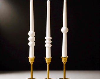 Taper Candles Set Soy Wax Beeswax Candle Twisted Taper Candle Modern Candle White Decorative Home Decor Wedding Gifts Tall Candlesticks  3pc