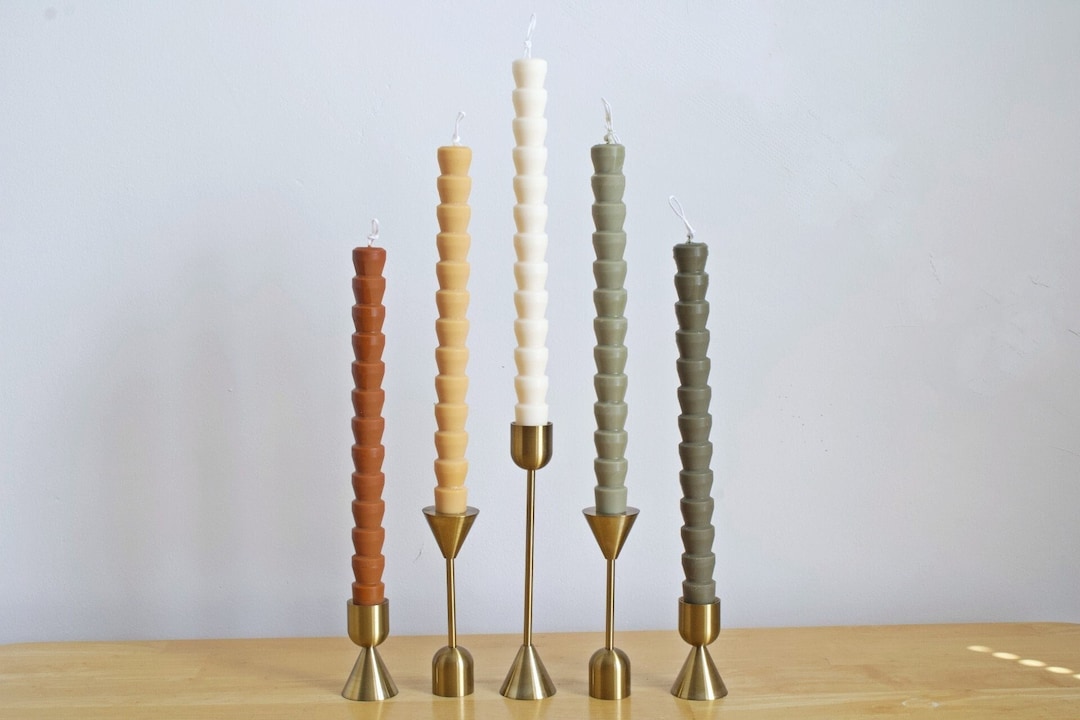 Taper Candle Candlesticks Shaped Candle Bubble Candle Soy Etsy