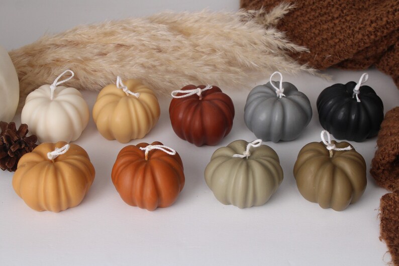 Pumpkin Candle, Pumpkin Shaped Candle, Halloween Decor, Fall Decor, Pumpkin Scented Candle, Halloween Candles, Table Decor, Autumn Decor image 9