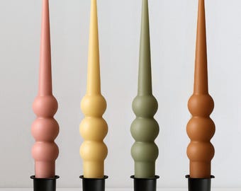 Taper Candle, Soy Wax Tapered Candle, Beeswax Bubble Taper Candle, Modern Candle White Decorative Home Decor, Handmade Candlestick Gift 1pc