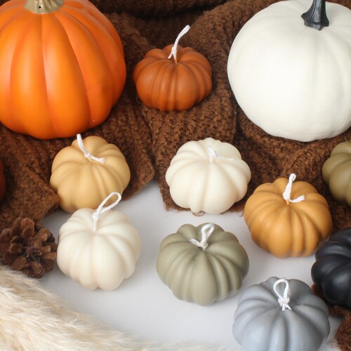 Pumpkin Soy Candles / Halloween Decor / Thanksgiving Candle / Etsy