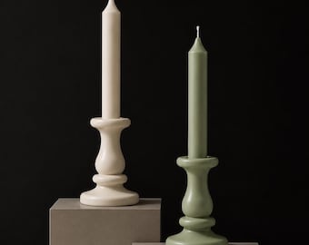 Soy Pillar Candle, Taper Candlestick Candle, Handmade Home Decor, Dining Table Centerpiece, Wedding Decoration, Minimalist Gift