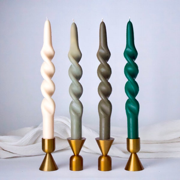 Spiral Taper Candle, Candlesticks, Twisted Candle, Soy Beeswax Candle, Table Candle, Home Decor Candles, Candle Set, Aesthetic Candle, Gift