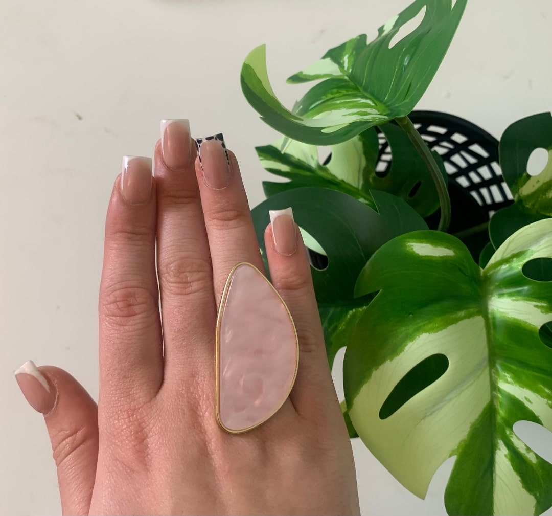 STATEMENT STONE RING bague en agate dorée bijoux de mode Etsy France