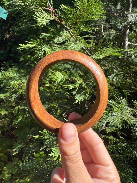 Wood & Shell Ring and Bangle Set - Size 8 Ring - image 9