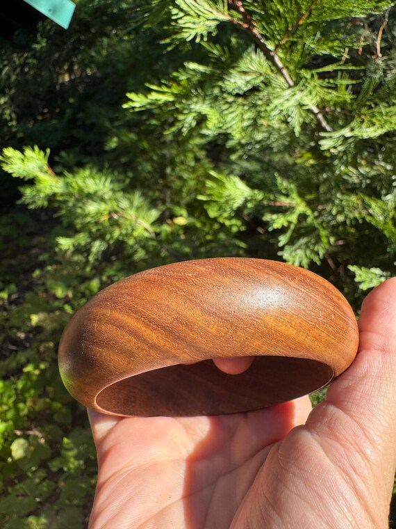 Wood & Shell Ring and Bangle Set - Size 8 Ring - image 8