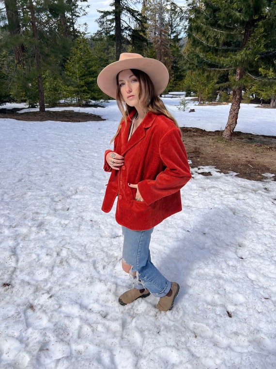 Burnt Orange Corduroy Jacket / Front 