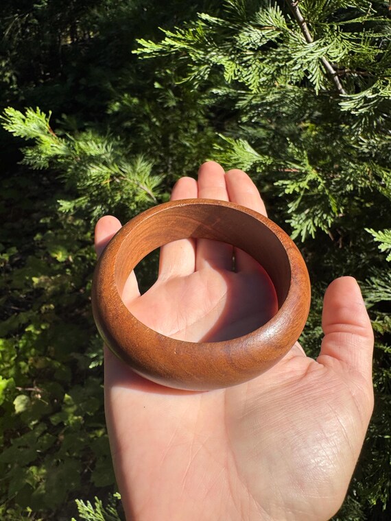 Wood & Shell Ring and Bangle Set - Size 8 Ring - image 7