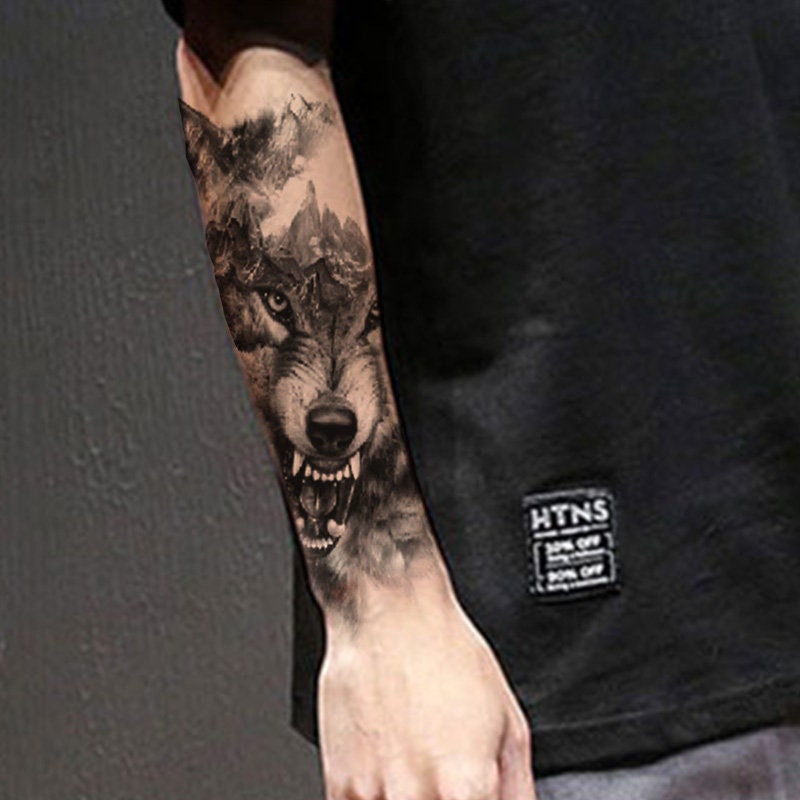 Arm Black  Gray Wolf tattoo at theYoucom