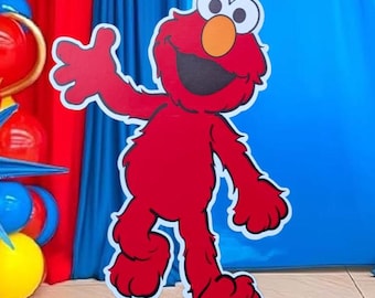 3ft Large Red Monster Character signs for parties, balloon arches, walls.  Indoor use.