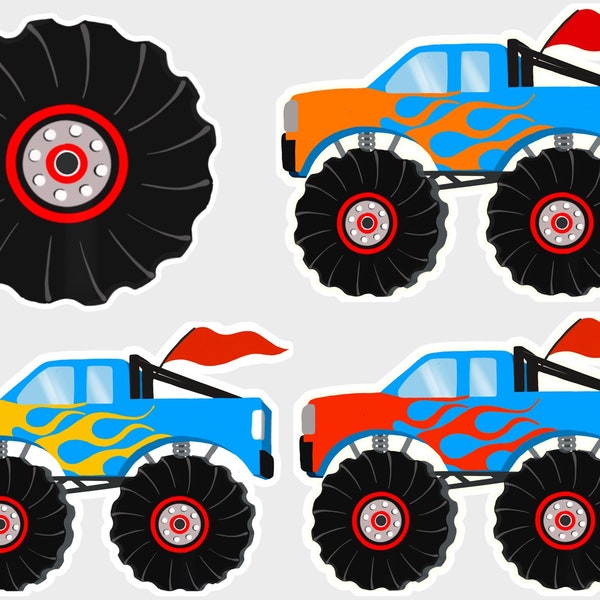 Monster Trucks Yard Cards for Lawn Sign Rental Businesses, Birthday Party Decorations