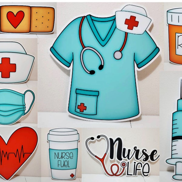 Nurse Yard Sign Set, Yard Art, Medical Staff lawn decorations