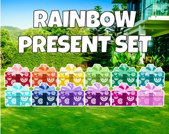 Swirl Gift Wrapped Presents  Lawn Sign Yard Card Outdoor Party Decorations Business Supplier