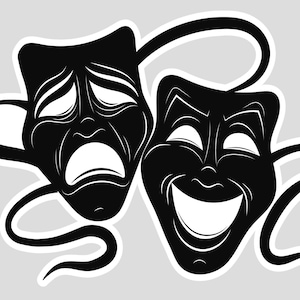 Theater Masks Yard Card for Lawn Sign Rental Businesses, Lightweight Wallhanging