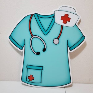 Nurse Yard Sign Set, Yard Art, Medical Staff lawn decorations Nurse shirt