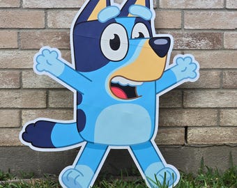 3ft Large Blue Dog Character signs for parties, balloon arches, walls.  Indoor use only.
