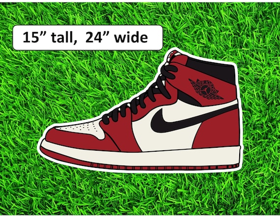 Red and Black Popular Sneaker Yard Sign Lawn Art Wall Hanging