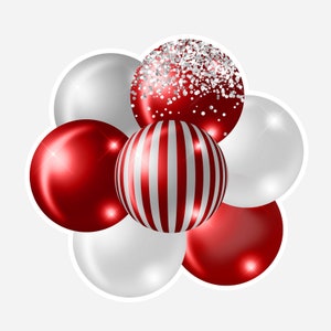 Red and White Balloon Cluster  Yard Card for Lawn Sign Rental Businesses