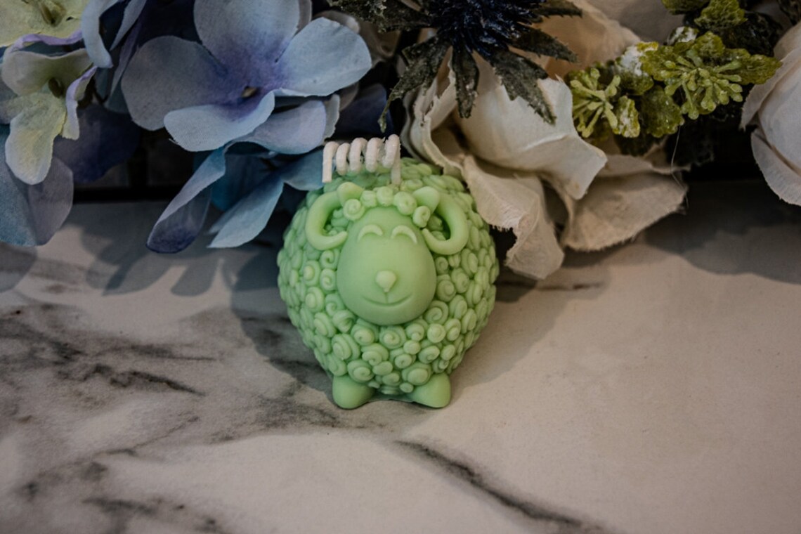 Sheep Candle Farm Animal Candle 100 Soy Candle Etsy