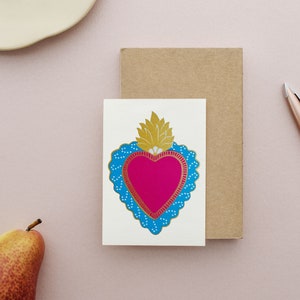 Scheda Ex Voto Heart stampata in serigrafia fatta a mano