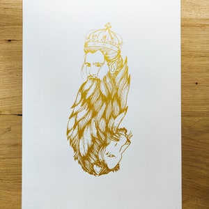 Illustration Roi imprimée en Sérigraphie artisanale