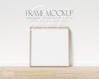 square frame mockup, easy to use frame mockup, mockup for prints, minimalistic mockup frame, basic mockup, frame mockup on wooden floor