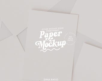 5 paper mockup, DIN A digital poster mockup, vertical print artwork mockup for printables, Photoshop art flatlay paper mockup minimalist