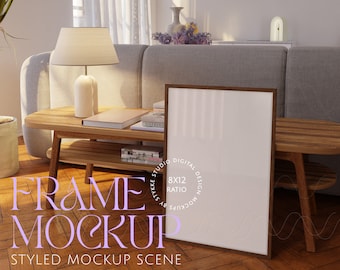 mockup di cornice digitale, mockup di interni autentici, mockup di cornice in legno, mockup di opere d'arte, mockup di poster, mockup di cornice per appartamento, mockup autunnale