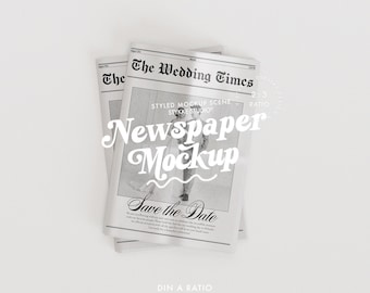 Newspaper mockup, digital empty newspaper stack vertical print mockup for templates in Photoshop, smart object newspaper mockup 2:3