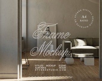 vintage frame mockup, mockup for posters, frame mockup, mockup for DIN A art, digital art mockup, realistic frame mockup, digital frame,