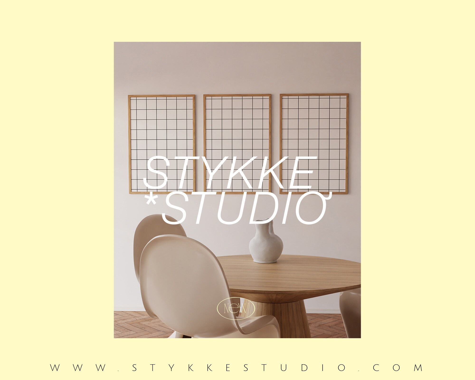 Three Frames, 8x12 Frame Mockup, Set of Three, Wooden Frames