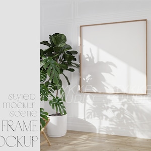 square frame mockup, minimalistic frame mockup, rectangle poster mockup, hanging frame mockup, plant frame mockup, interior frame mockup